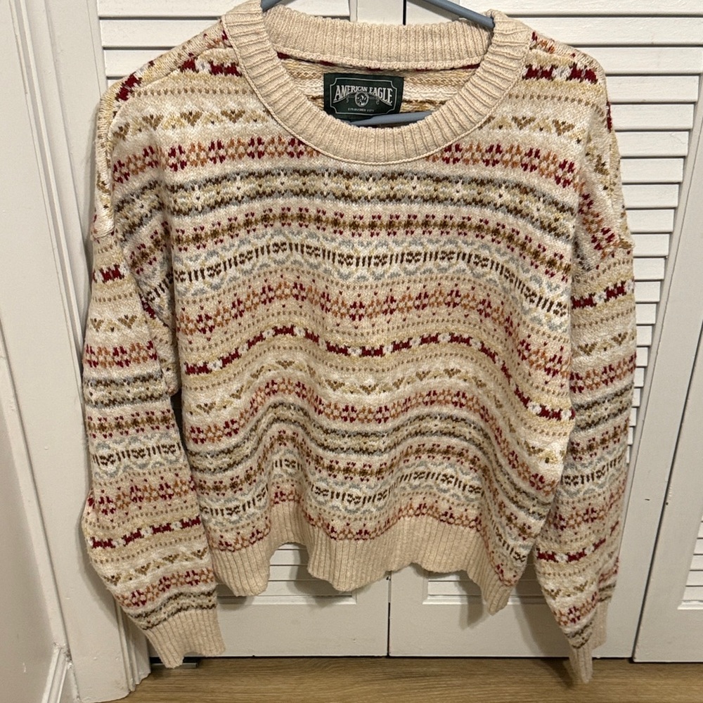 Excellent used American Eagle fair-isle sweater!